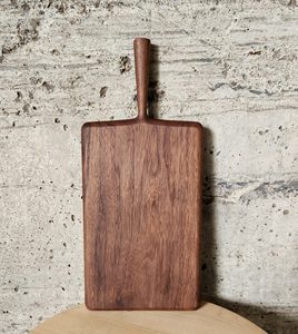 Planche à découper rectangulaire en bois de noyer foncé artisanale, style mid-century modern, écologique, durable, décoration intérieure |   Vente en gros personnalisée OEM - Product Image 1