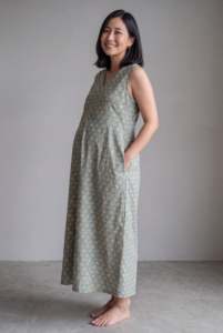 <b>Women</b>’s Handblock Print Maternity <b>Kaftan</b> <b>Dress</b> Loose Fit Nursing Friendly <b>Dress</b> Sleeveless Comfy <b>Dress</b> - Product Image 1