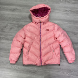 OEM Women Winter Crop Hooded Puffer Jacket Detachable Hat Custom High Quality Fashion Warm Pink Down Jacket - Product Image 4