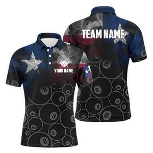 Camiseta de Polo Personalizada para Hombre, Manga Corta, Diseño de Billar con Impresión Digital, Secado Rápido, Poliéster, Ropa Casual - Product Image 1