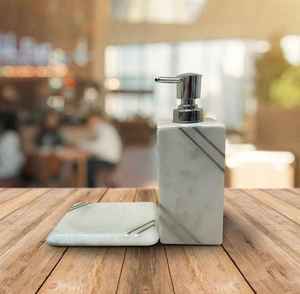 Dispensadores de Jabón Automáticos y Manuales de Mármol de Diseño Moderno y Alta Calidad para Baño, con Logotipo Personalizado, Venta al Por Mayor - Product Image 1
