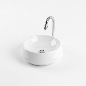 <b>Round</b> Bathroom Sink Wall Mount Minimalist Design Smooth Surface White <b>Basin</b> 5 Year Warranty Made in India - Product Image 1