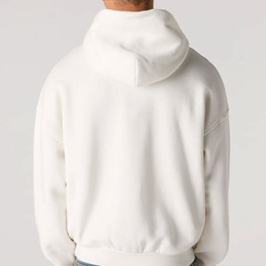 Men's Winter Pullover Hoodie 100% Cotton Fleece Fabric 220g-550g Customizable Printed Design Kangaroo Pocket No <b>String</b> - Product Image 4