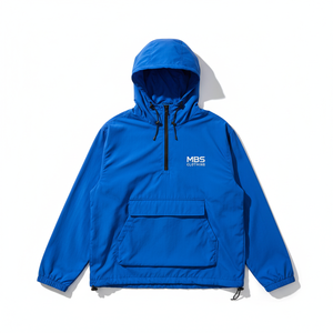 Custom <b>Men's</b> Lightweight <b>Half</b> <b>Zip</b> Anorak Windbreaker <b>Jacket</b> Waterproof Outdoor Pullover Streetwear Hooded Windcoat with Pocket - Product Image 1