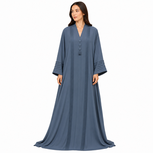 Pleated Kaftan <b>Abaya</b> Pintuck Front <b>Abaya</b> Pleated Panel <b>Abaya</b> Luxury Kaftan Maxi <b>Abaya</b> Loose Fit Pleated <b>Abaya</b> - Product Image 6