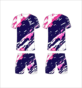 Custom Sublimated <b>Blue</b> Geometric Soccer Jersey Set Men V-Neck Short Sleeve Moisture Wicking Athletic Fit All Seasons - Product Image 6