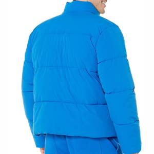 Chaqueta Acolchada para Hombre con Logotipo Personalizado, Diseño de Burbujas Ajustado y Cálido para Invierno, con Cuello Alto, Tela de Lona, Estilo Urbano - Product Image 4