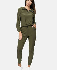 Conjuntos de mujer de invierno de alta calidad Chándales gruesos de talla grande Dos piezas Color sólido Jogger Logotipo personalizado Conjunto de 2 piezas Conjunto de trajes - Product Image 5