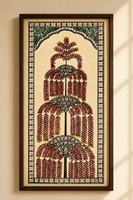 Cadre d'art mural traditionnel fait main |   Peinture florale ethnique pour la décoration de la maison |   Œuvre d'art encadrée en bois vintage