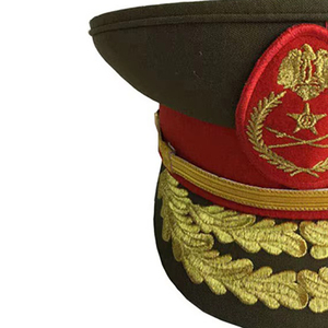 Gorra OEM Peak con Diseño de Hoja de Roble Blanco, Ecológica, 100% Lana, Lisa, para Uso en Exteriores, Roja Dorada, con Borde Simple/Doble - Product Image 2