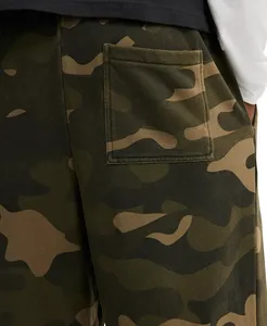 กางเกงวิ่งผู้ชายผ้าฟลีซทรงหลวมแนวสตรีทแบบลำลองกางเกงวอร์มทรงแบ็กกี้ผ้าคอตตอนสีเขียวลายพรางออกแบบได้ตามต้องการ - Product Image 3