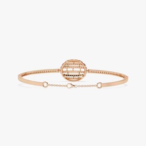 Moissanite <b>Bangle</b> <b>Bracelet</b> Unisex Trendy for Certified Rose Gold Plated Fine Jewelry with Round and Baguette Cut - Product Image 5
