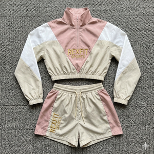 ชุดกีฬา Rexfit Sports 2026 พรีเมียมสำหรับผู้ชาย เสื้อแจ็คเก็ตกันลมไนลอนและกางเกงขาสั้น ชุดกีฬาแบบกำหนดเอง ชุดสองชิ้น ชุดวอร์ม ขายส่ง - Product Image 1