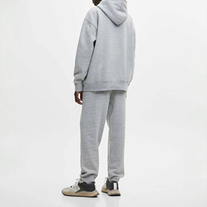 High Quality Winter Solid Color Eco-Friendly Quick Dry Casual 100% Cotton Two Piece Sets Full Zip <b>Hoodie</b> Jogging Suit Custom - Product Image 5