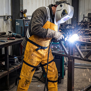 Premium Cowhide Split Leather Welding Trouser CE Certified Fire Resistant Anti-Cut Heat Resistant Anti-Static <b>SAFETY</b> - Product Image 3