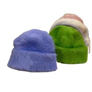 Bonnet d'hiver personnalisé tendance tie-dye en fourrure longue de lapin, bonnet en peluche pour femme, bonnet tricoté chaud 2026 - Product Image 2
