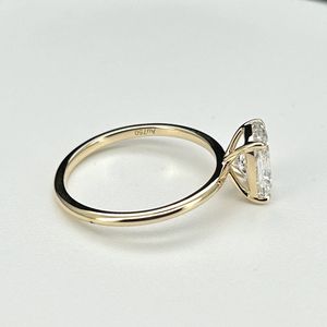 Anillo de Diamante Sintético de Corte Ovalado Cultivado en Laboratorio, Certificado por IGI, Chapado en Oro de 18k, Joyería Clásica, Regalo de Boda Unisex - Product Image 2