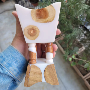 Brûleur à Bakhoor artisanal en bois et résine époxy, en gros, pour usage religieux, en promotion - Product Image 1