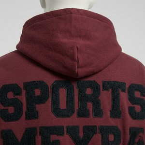 Sudadera con capucha deportiva Meyba para hombre, sudadera con capucha extragrande color burdeos con cremallera, sudadera de forro polar grueso, estilo urbano, informal, para invierno - Product Image 3