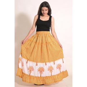 Indian Handmade Cotton <b>Patchwork</b> Long <b>Skirt</b> Printed Boho Festival Beach Casual Maxi <b>Skirt</b> - Product Image 2
