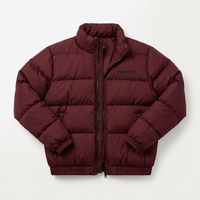 Veste matelassée bordeaux pour homme, manteau d'hiver matelassé, fermeture éclair intégrale, col haut, veste chaude pour l'extérieur, ONEAPEX OEM en gros