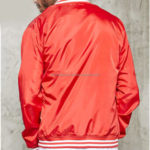 High Quality Satin Bomber Varsity <b>Jacket</b> <b>Men</b> Women Plus Size Custom Logo Hooded Collar <b>Light</b> Winter Work Single Fabric Package - Product Image 4