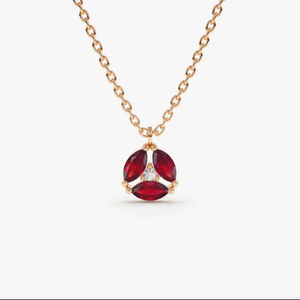 จี้ทับทิมแท้ สร้อยคอพลอยประจำเดือนกรกฎาคม เงินแท้ 925 ชุบทอง 14K รับรองคุณภาพ เหมาะสำหรับเป็นของขวัญเครื่องประดับชั้นดีสำหรับการหมั้น - Product Image 1