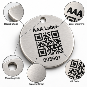 Plaques de numéros de série personnalisées avec code QR, étiquettes gravées en acier inoxydable pour équipement industriel - Product Image 3
