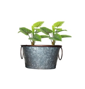 Oval Metal Planter <b>Container</b> With Handles For Garden Flower Green Plant Decorative Use Powder Coated Finish - Product Image 3