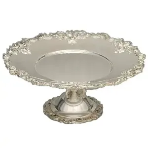 Aluminum Durable <b>Simple</b> High Quality Round Cake Stand With Stem Premium Quality Hot Sale Shiny Polish Modern Cake Stand - Product Image 3