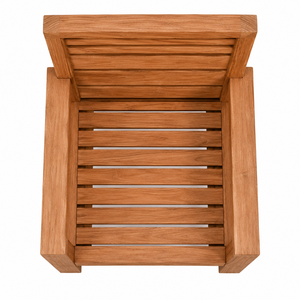 Luxury Solid Teak Outdoor Balcony/Patio Armchair Oversized Rectangular <b>Frame</b> <b>Floating</b> Slatted Seat Contemporary Waterproof Park - Product Image 4