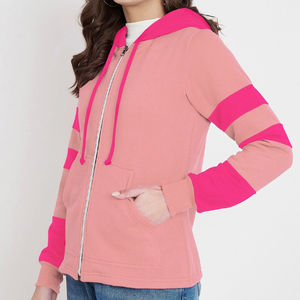 Sudadera con capucha de algodón para mujer, estilo streetwear, con doble cremallera transpirable, sudaderas con capucha transpirables para mujer, precio al por mayor - Product Image 4