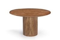 Table à manger pliante ronde en bois massif de mangue à pilier unique