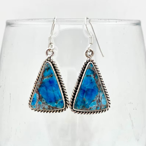 Blue Apatite Sterling <b>Silver</b> Vintage <b>Earrings</b> Handmade Gemstone Jewelry Elegant Women's Gift for <b>Wedding</b> Party Engagement - Product Image 1