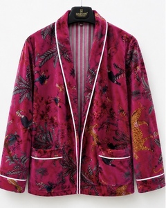 Wholesale Finished Indian Handmade Full Sleeves Reversible Short <b>Velvet</b> Autumn/Winter <b>Womens</b> Blouson <b>Jacket</b> Cotton Quilted - Product Image 1