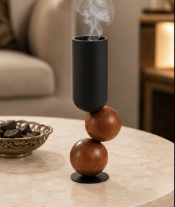 Quemador de Incienso Moderno de Metal con Base de Bola de Madera, Soporte Decorativo para Humo, Decoración del Hogar, Accesorio de Aromaterapia para Mesa, Regalo - Product Image 2