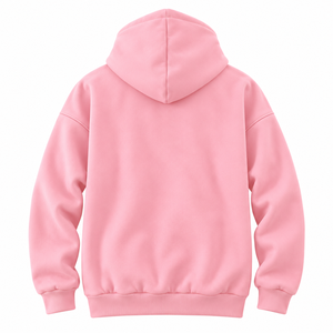 Sudadera con capucha extragrande para mujer, rosa liso, con forro, estampada, de otoño, con hombros caídos, estilo casual, con bolsillo canguro - Product Image 2
