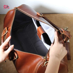 Factory New Design Unisex Vintage Design Leather Duffle Bags ot Sale Customized Genuine Leather Travel Duffel Bag - Product Image 6