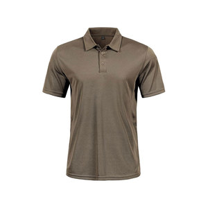 Polo de Manga Corta para Hombre, Color Marrón Sólido, de Secado Rápido, Tejido de Poliéster, Estilo Casual - Product Image 1