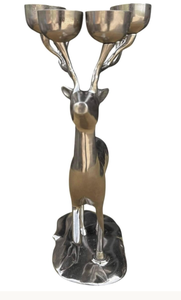 Candélabre de luxe en métal argenté en forme de renne à plusieurs branches, centre de table de Noël, décoration pour salon et salle à manger - Product Image 2