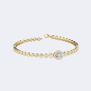 Bracelet tennis en diamants de 3,00 CTW de forme ovale et ronde dans un serti classique à maillons continus, bijoux fins - Product Image 4