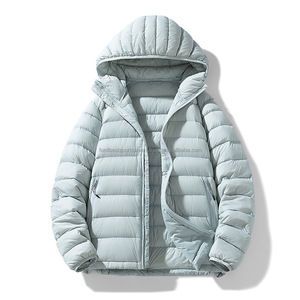 <b>White</b> Hooded <b>Puffer</b> <b>Jacket</b> Winter Casual Zipper Closure Print/Color Blocking Windproof Eco-Friendly Thick Polyester Filling - Product Image 4