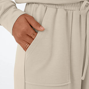 Conjuntos de Dos Piezas para Mujer, Ropa de Estar por Casa, Top de Cuello Alto con Pantalones Anchos con Cordón, Pantalones Deportivos Anchos con Bolsillos - Product Image 4