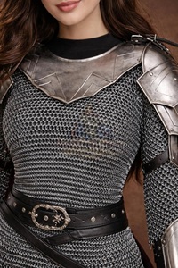 Disfraz de Caballera Medieval para Mujer |   Conjunto de armadura de malla metálica con cinturón de cuero negro, Cosplay JAHID - Product Image 2