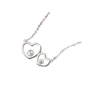 Collar de Perlas Pequeñas en Forma de Corazón Doble de Plata S925 Hecho a Mano con Cadena y Accesorios 408 - Product Image 5