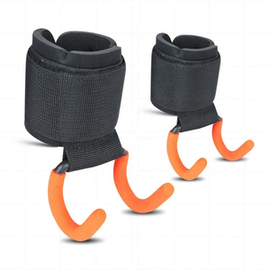 Ganchos de barra para levantamiento de pesas de alta resistencia con soporte para muñeca para entrenamiento en gimnasio, producto de la mejor calidad, con personalización. - Product Image 1