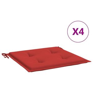 Ensemble de 4 coussins de chaise d'extérieur en tissu Oxford rouge 100% polyester - Product Image 2