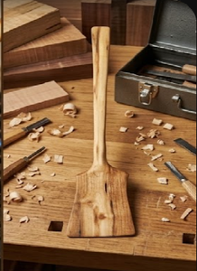 Espátula de Madera Ecológica de Diseño Moderno Hecha a Mano, Utensilio de Cocina con Mango Largo y Plano, Herramienta de Servir de Madera Natural - Product Image 4