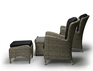 Outdoor Rattan Wicker Patio Furniture Set Luxury Garden Armchair With Cushion Cushion Footrest Tea <b>Table</b> <b>Balcony</b> Conversation - Product Image 3
