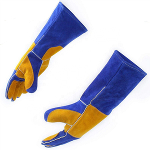 <b>Red</b> Cow Split Leather Premium Quality Welding <b>Gloves</b> XL Size Full Welted Fleece Cotton Lining Waterproof Anti-Slip Welding <b>Glove</b> - Product Image 1